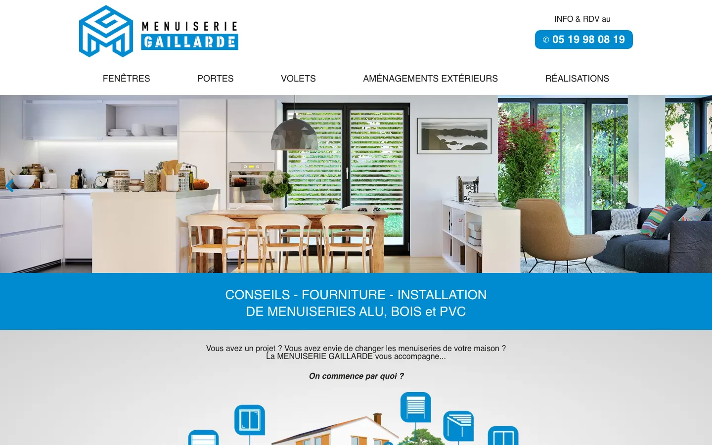 Capture d'écran du site de Menuiserie Gaillarde