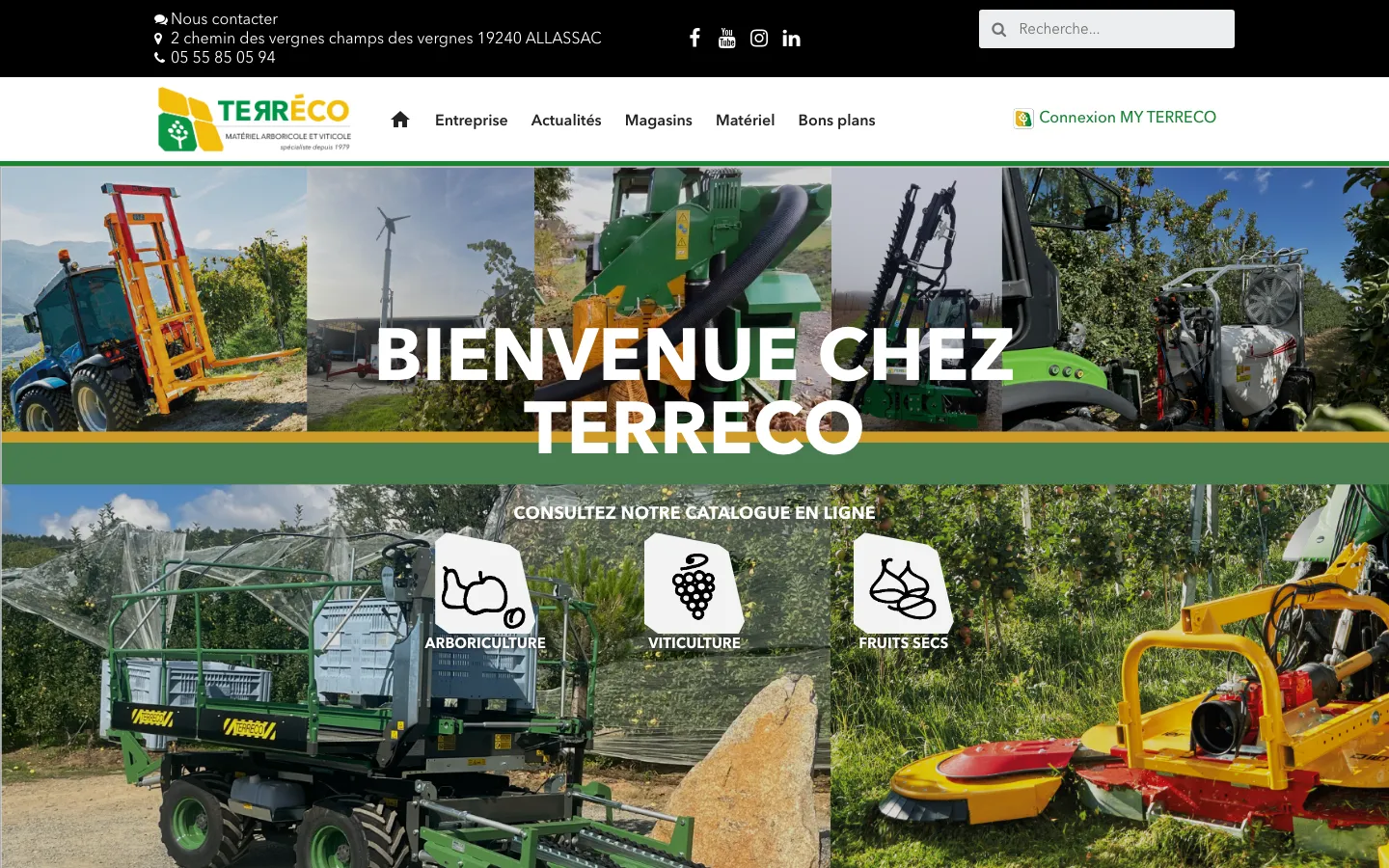 Capture d'écran du site de Terreco